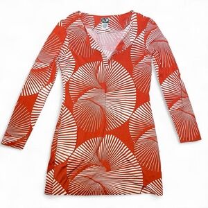 Diane Von Furstenberg Red and White Graphic Dress